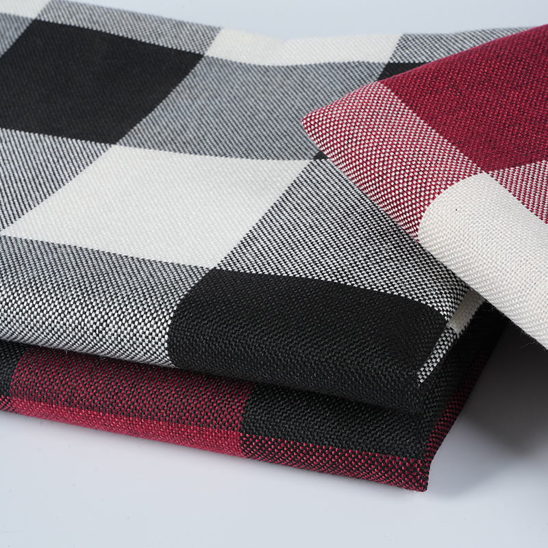 10*10 Karirana poliesterska lanena tkanina